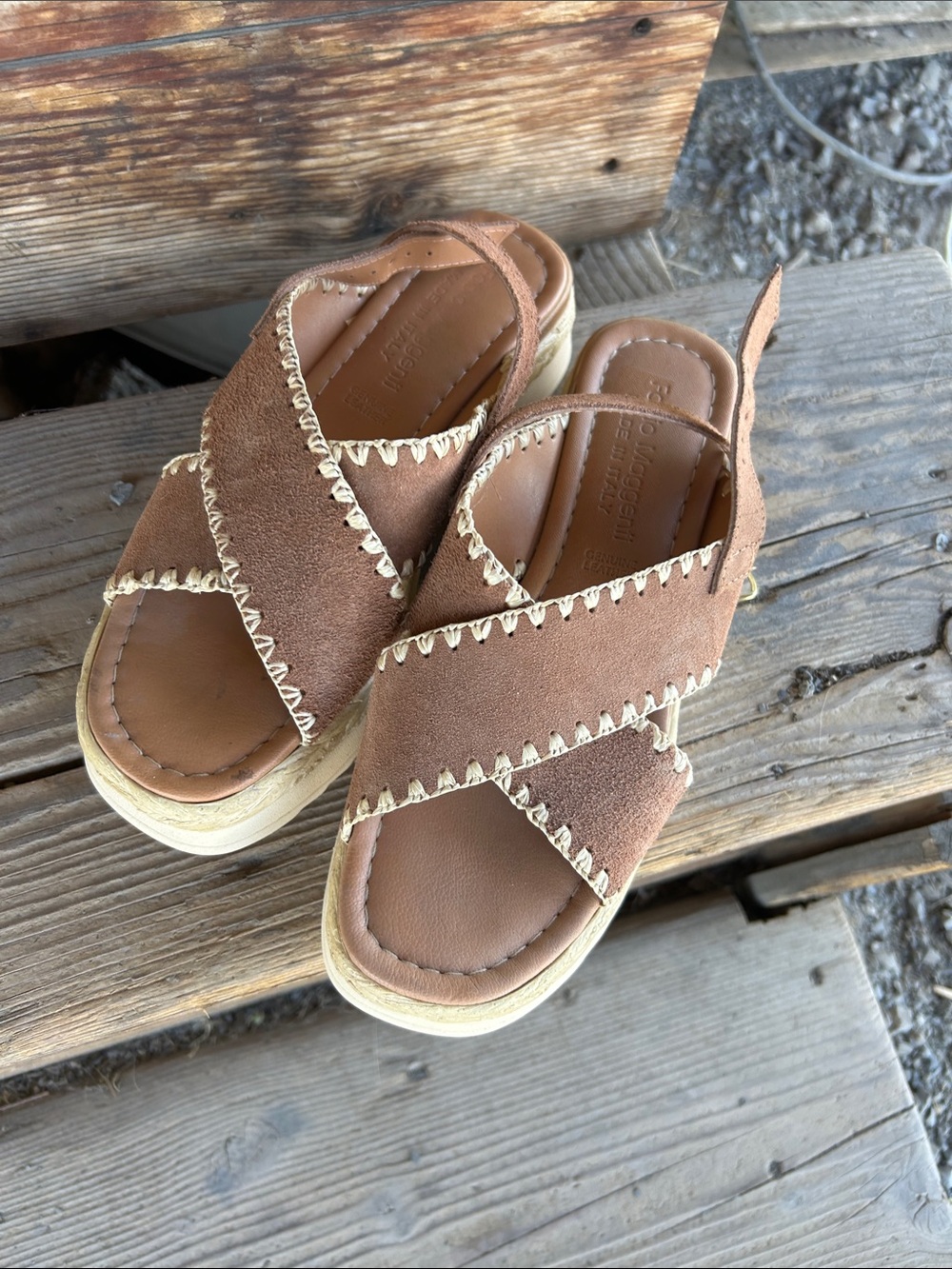 Women’s Fabio Maggenti suede sandals super cute and comfortable.